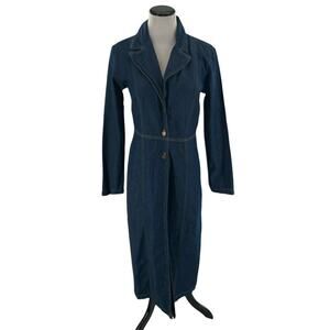 A-List By Wrapper Vintage Jean Dress Women's Size 7/8 Long Sleeves Button Down